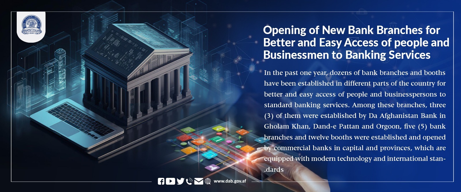 Opening of New Bank Branches for Better and Easy of people and Bussinessmen to Banking Services