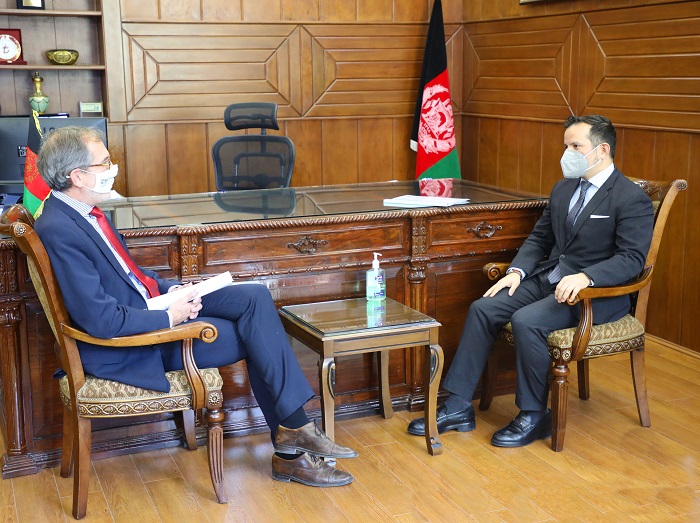 دیدار سرپرست ریاست کُل د افغانستان بانک با سفیر جدید اتحادیه اروپا در کابل
