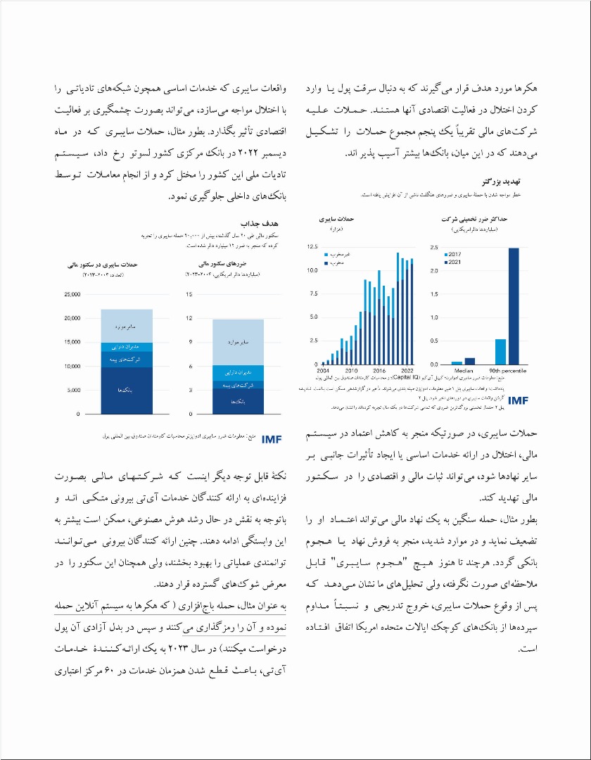 افزایش تهدید های سایبری و نگرانی آن برای ثبات مالی کشور ها