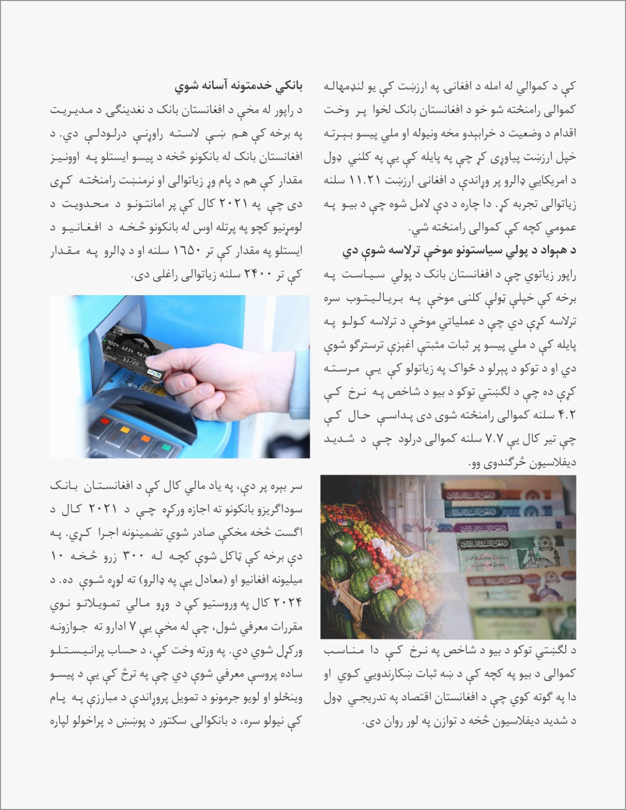 د سارک غړو هېوادونو راپور او د هېواد په اقتصادي وده کې د افغانستان بانک مثبت رول