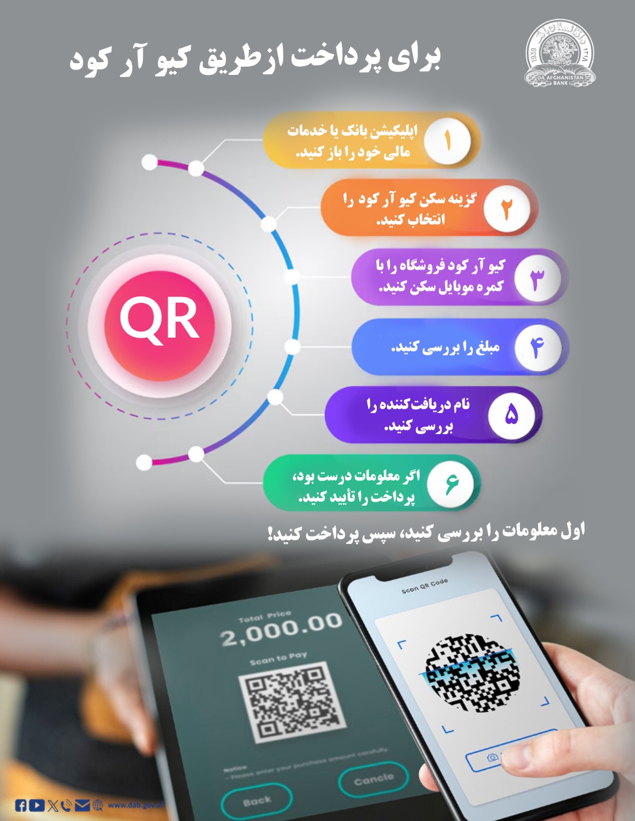 برای پرداخت از طریق کیو آر کود