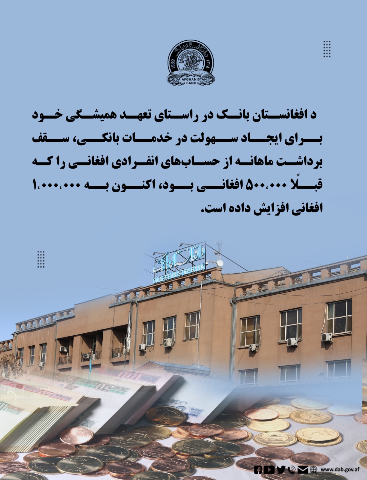 د افغانستان بانک در راستای تعهد همیشگی خود برای ایجاد سهولت در خدمات بانکی
