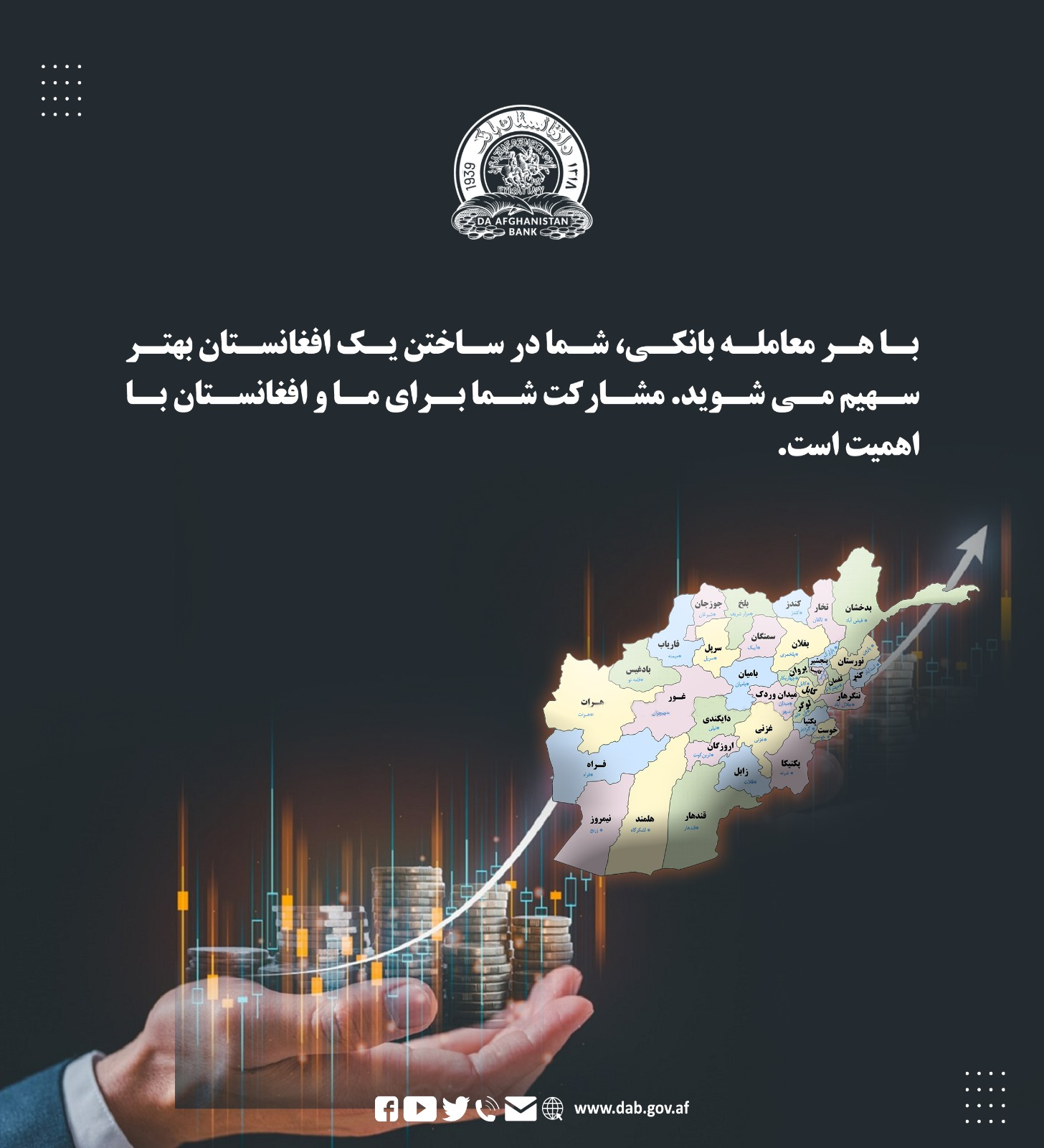 با هر معامله بانکی، شما در شاختن یک افغانستان بهتر سهیم می شوید