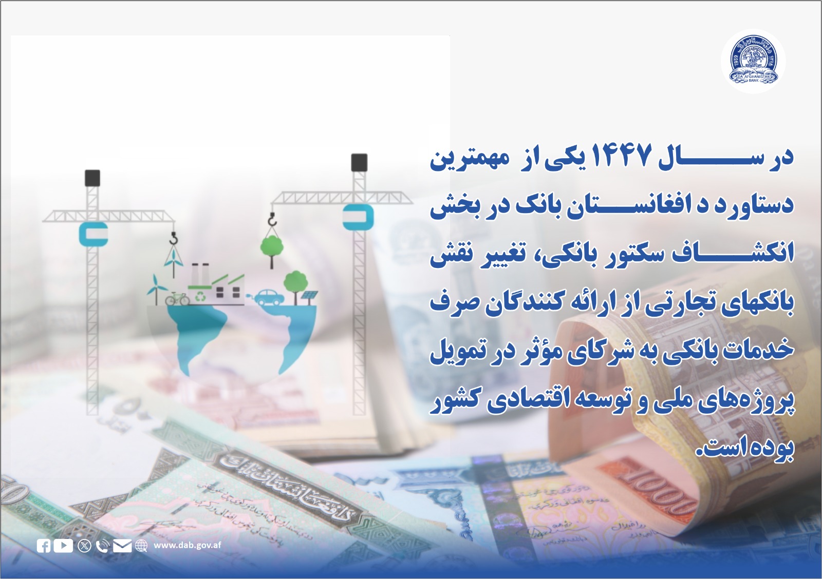 در سال ۱۴۴۷ یکی از مهمترین دستاورد د افغانستان بانک در بخش انکشاف سکتور بانکی