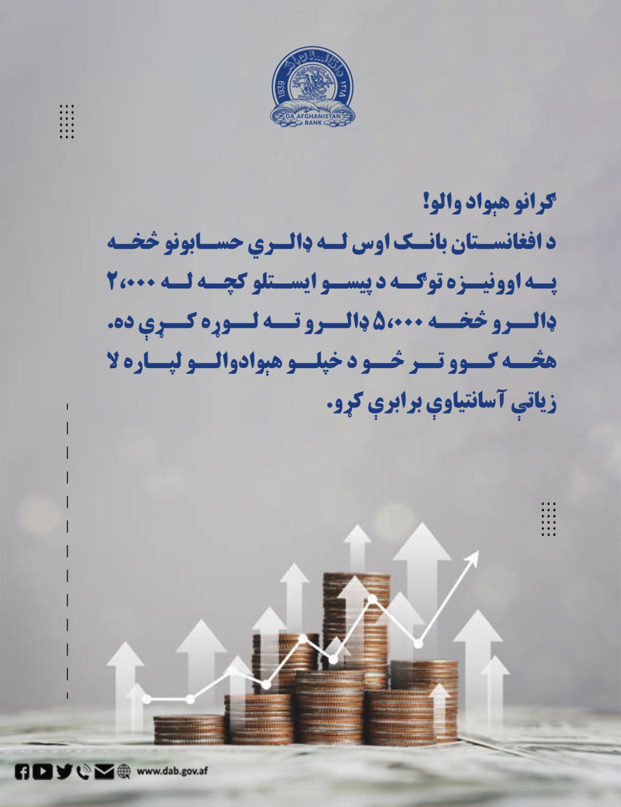 د افغانستان بانک او له دالری حسابونو څخه 