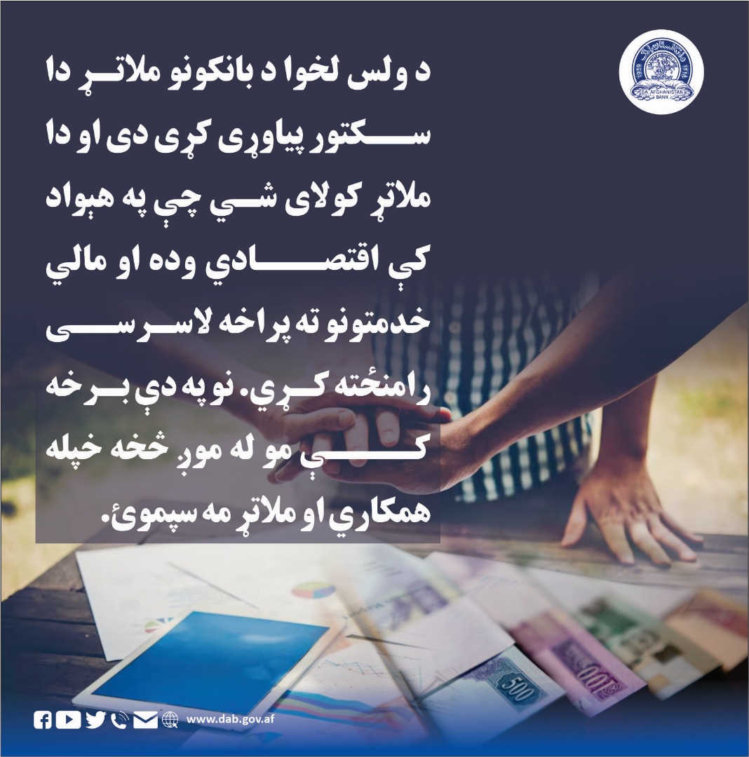 د ولس لخوا د بانکونو ملاتړ دا سکتور پیاوړی کړی دی